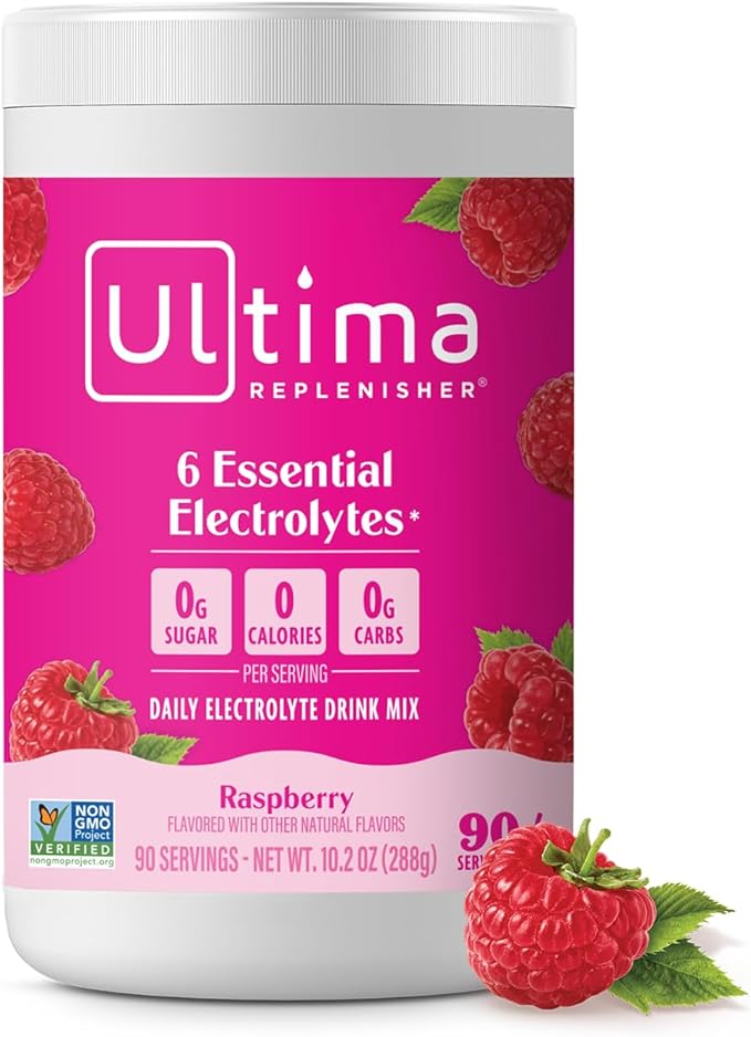 Ultima Replenisher Daily Electrolyte Powder Drink Mix – Sugar Free – Raspberry by UltimaReplenisher