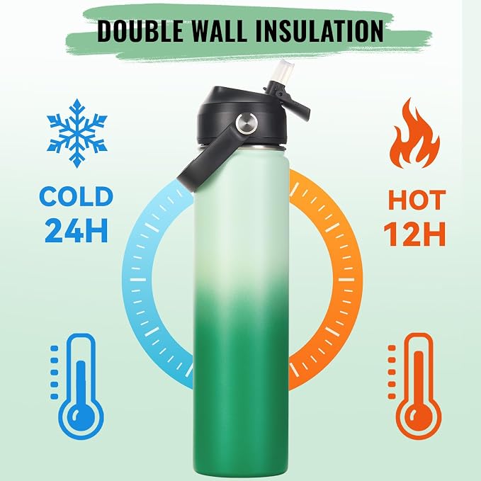 Fijinhom 24oz Insulated Stainless Steel Water Bottle, Wide Mouth Double Wall - Image 4