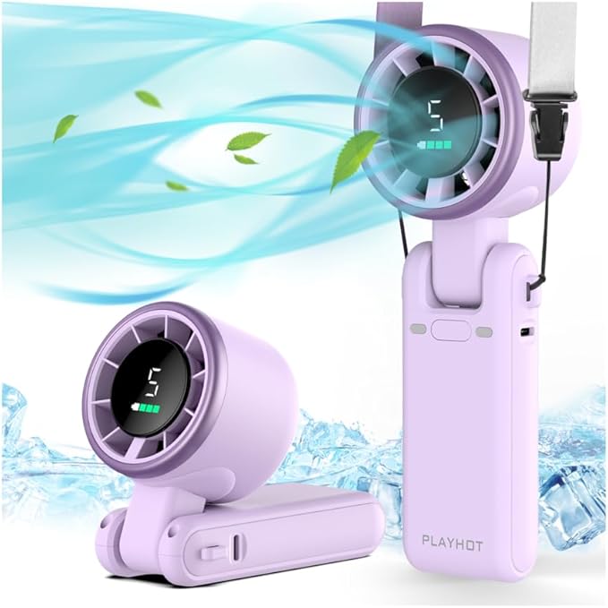 PlayHot Portable Handheld Turbo Fan, 5-Speed Personal Fans, 5000mAh by PlayHot-CoolSummer