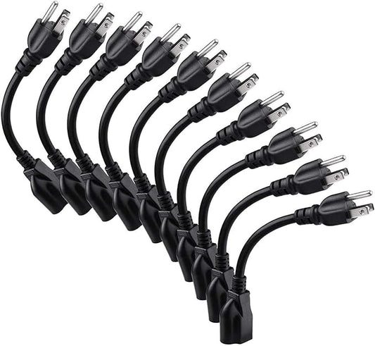 Miady Short Power Extension Cord Outlet Saver, 3 Prong by Miady