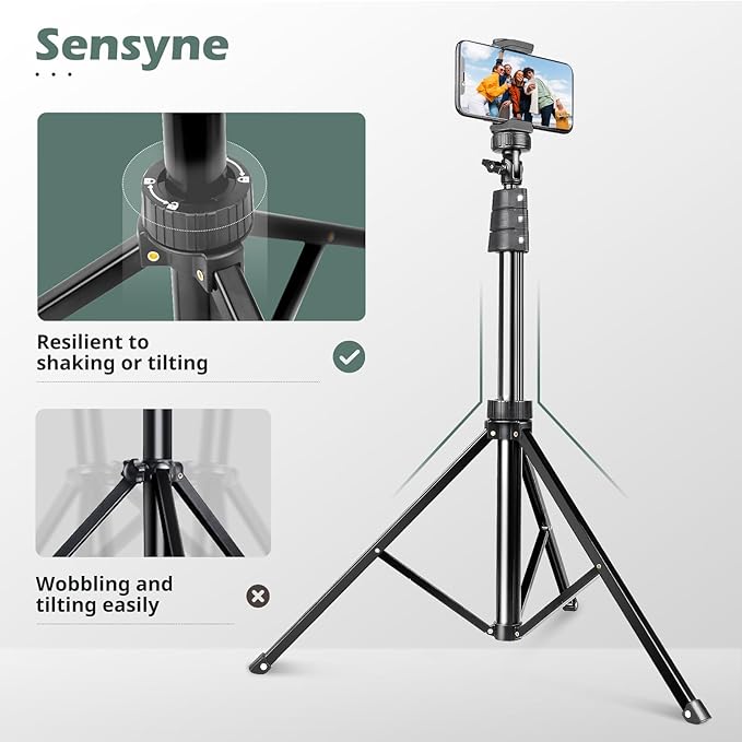 Sensyne 88" Phone Tripod, Selfie Stick Tripod - Image 5