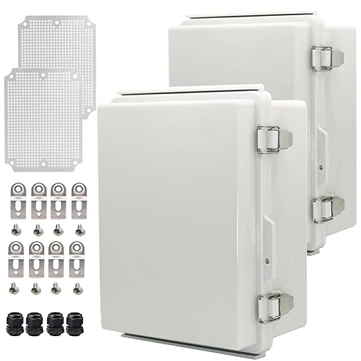 2Pcs Outdoor Waterproof Electrical Junction Box Weatherproof IP67 ABS Plastic by YETLEBOX