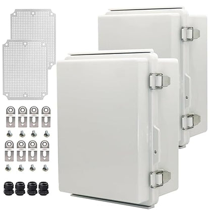 2Pcs Outdoor Waterproof Electrical Junction Box Weatherproof IP67 ABS Plastic by YETLEBOX