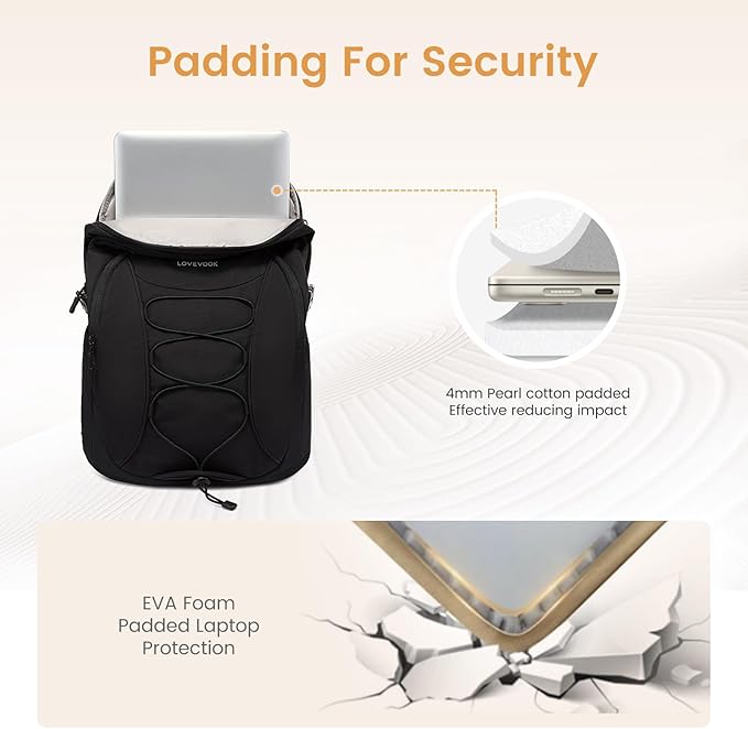 LOVEVOOK Mens Backpack with Giant Tumbler Holder Pocket, 15.6 Inch Everyday - Image 4