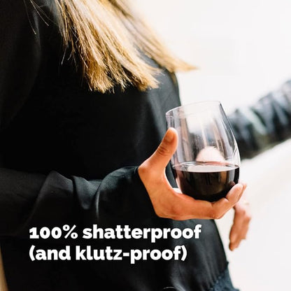 TaZa Outdoor Wine Glasses Stemless, 16oz Set of 4, Unbreakable Tritan Plastic - Image 8