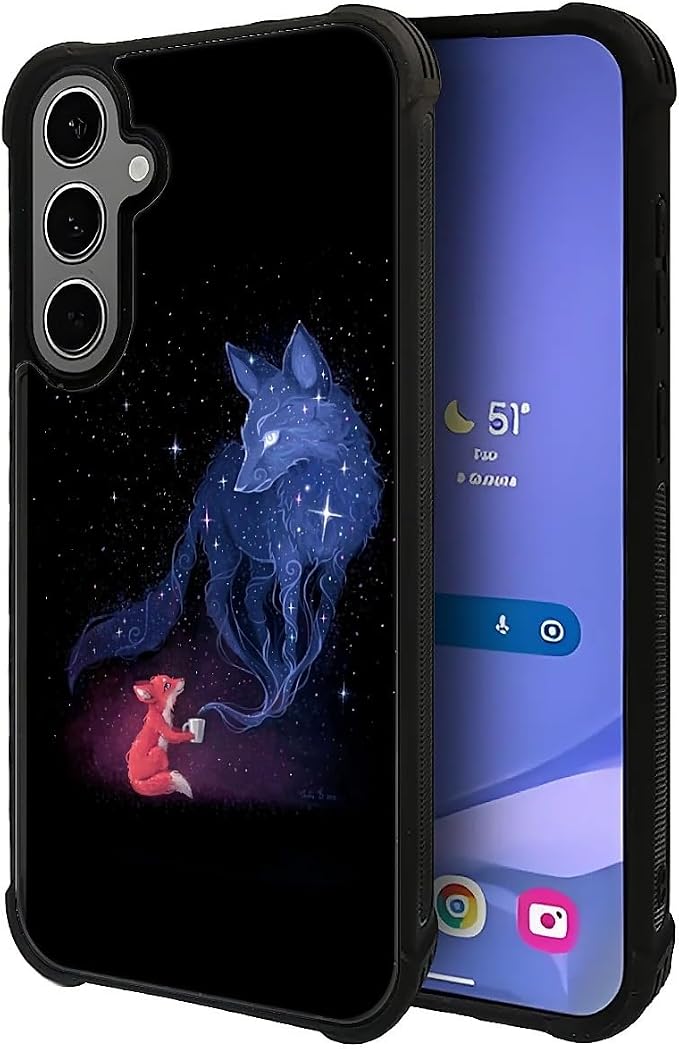 for Samsung Galaxy S24 S25 Plus Case, Galaxy Fox Wolf Pattern Graphic Design - Image 3