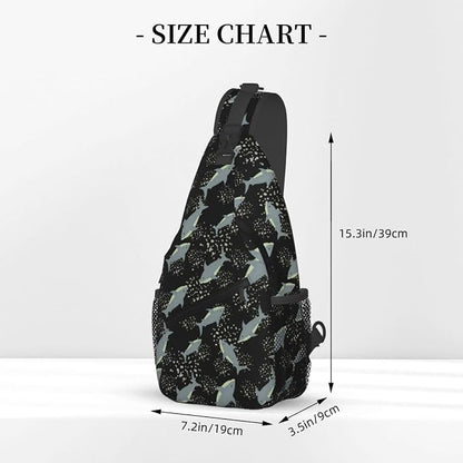 Sea Shark Sling Bag For Women Men Cute Shark Pattern Backpack Crossbody - Image 3