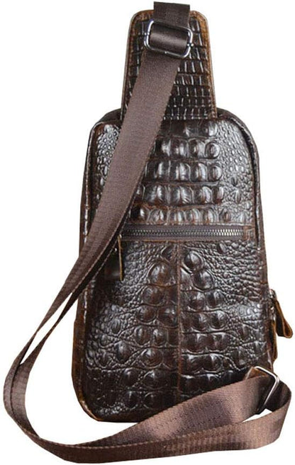 Hebetag Crocodile Genuine Leather Sling Bag Backpack - Image 4