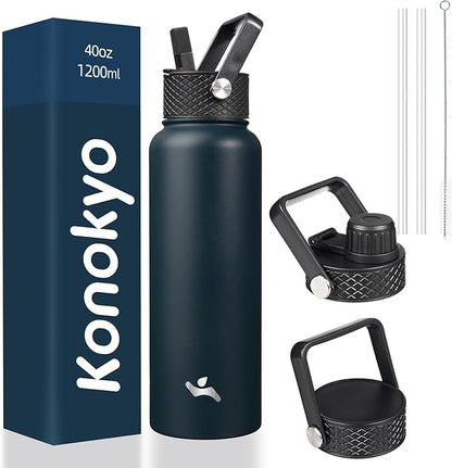 Konokyo 40oz Insulated Water Bottle Stainless Steel Sport Bottles by Konokyo