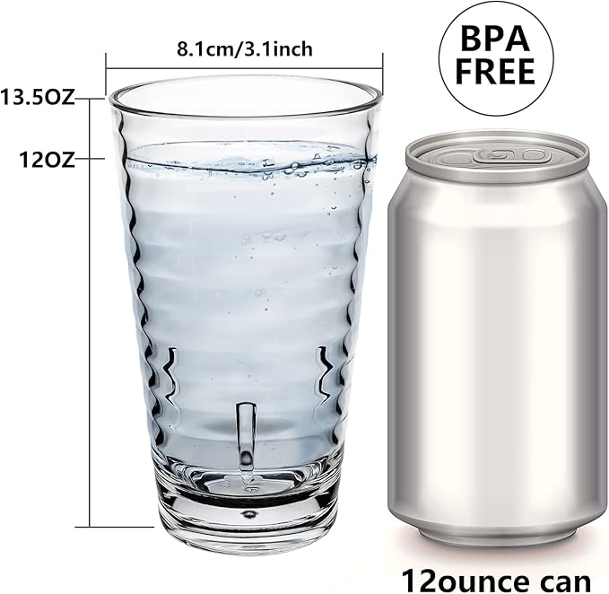 ALIMOTA Plastic Tumblers Cups, Plastic Water Tumbler Drinking Glasses, 13-Ounce - Image 2