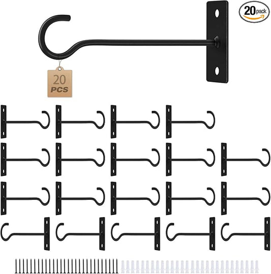 Plant Hooks 20Pack Hanging Plant Bracket 6in Metal Plant Hanger Decorative by QTJUST