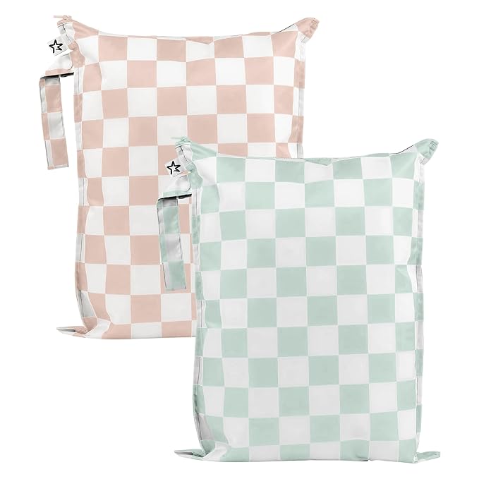 Tiny Twinkle Mess Proof Wet Bags | 2-Pack Reusable Waterproof Wet Bags by TinyTwinkle