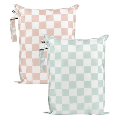 Tiny Twinkle Mess Proof Wet Bags | 2-Pack Reusable Waterproof Wet Bags by TinyTwinkle