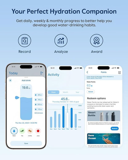 BOOST Smart Water Bottle with Reminder & Tracker, Double Wall Vacuum Insulated - Image 4