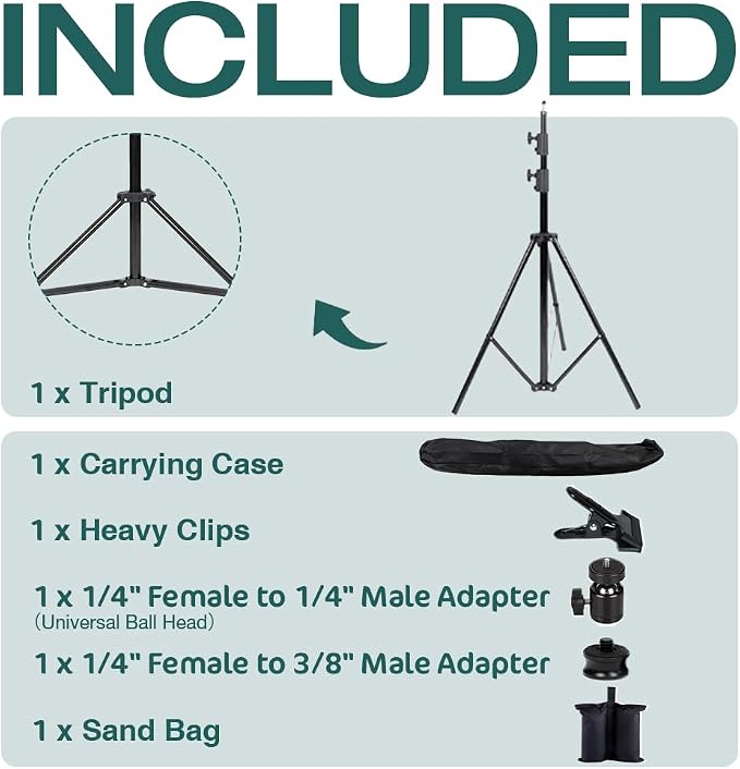 Kate Heavy Duty Light Stand for Photography, 8.5ft High Stable Photo Video - Image 2