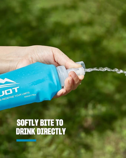 Zelvot 2 Pack Running Vest Soft Flask, BPA-Free 500ml Collapsible Water Bottle - Image 2