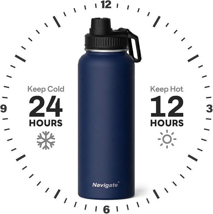 Navigate 40 oz Insulated Stainless Steel Sports Water Bottle - Image 2