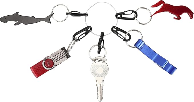 SWATOM Small Mini Carabiner Clip Tiny Spring Snap Hook Keychains Micro - Image 3