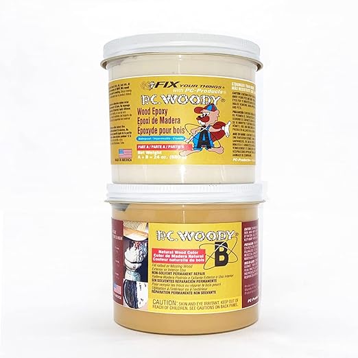 PC Products PC-Woody Wood Repair Epoxy Paste, Two-Part 24 oz in Two Cans by ProtectiveCoatingCo
