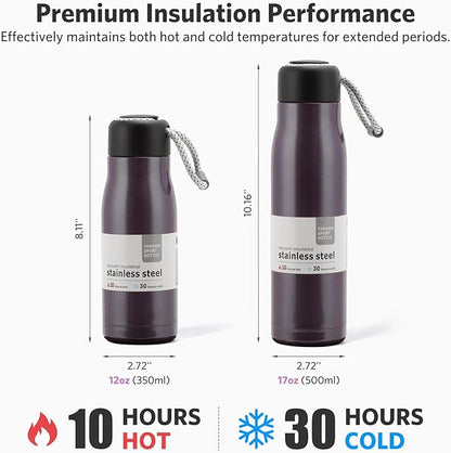 Small Water Bottle 12 oz, Dusgut Insulated Water Bottle, Stainless Steel - Image 3