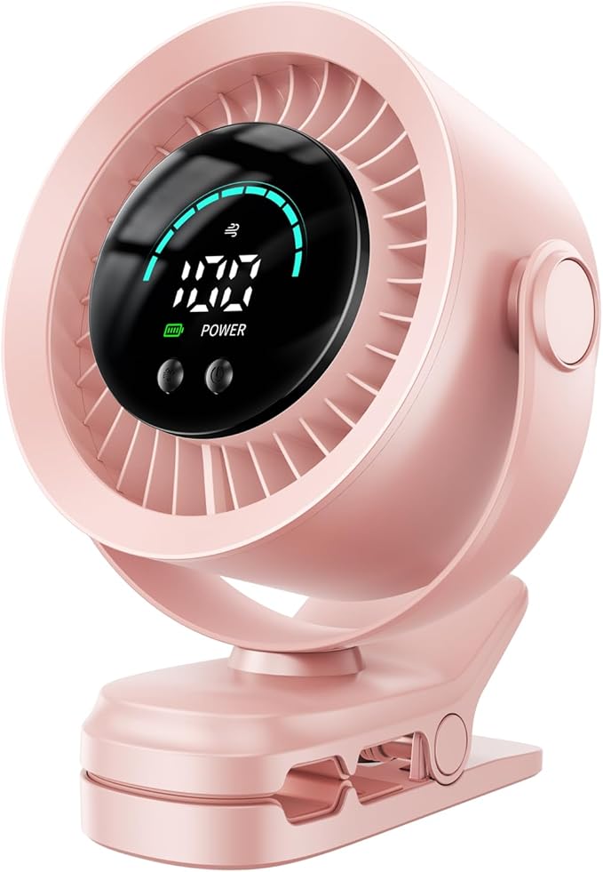 KIMMOO Portable Clip on Fan, 100-Speed Rechargeable USB Fan by KIMMOO