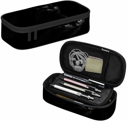 Black Cat Pencil Bag Cute Pet Animal Golden Round Eyes Big Capacity Pencil Case - Image 7