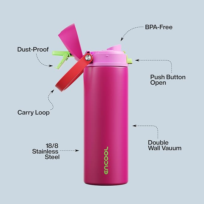 Insulated Water Bottle with Straw - Image 4