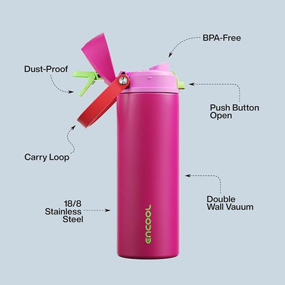 Insulated Water Bottle with Straw - Image 4