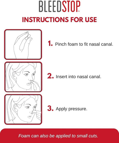 BleedStop™ Nosebleed Strips – Fast Acting Blood Coagulant Foam Inserts – Helps - Image 3