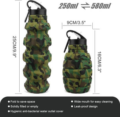 QiCheng&LYS Collapsible Water Bottle Sports Bottle 19.5OZ/580ml Travel Water - Image 7