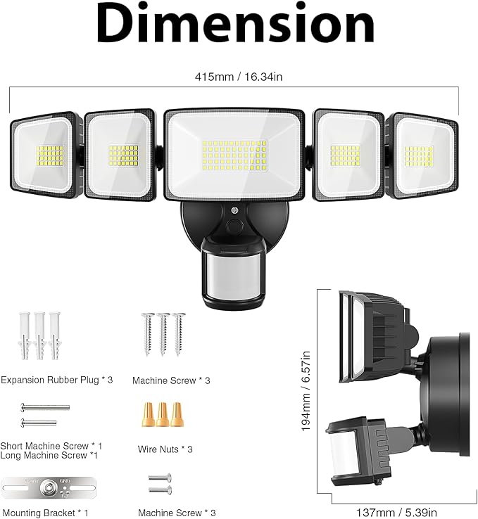 Onforu 150W 15000LM LED Security Lights Motion Sensor Outdoor, Dusk to Dawn - Image 9