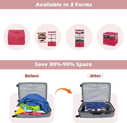Surblue Hanging 3-Shelf Closet Organizer Pocket Collapsible Washable Oxford - Image 3