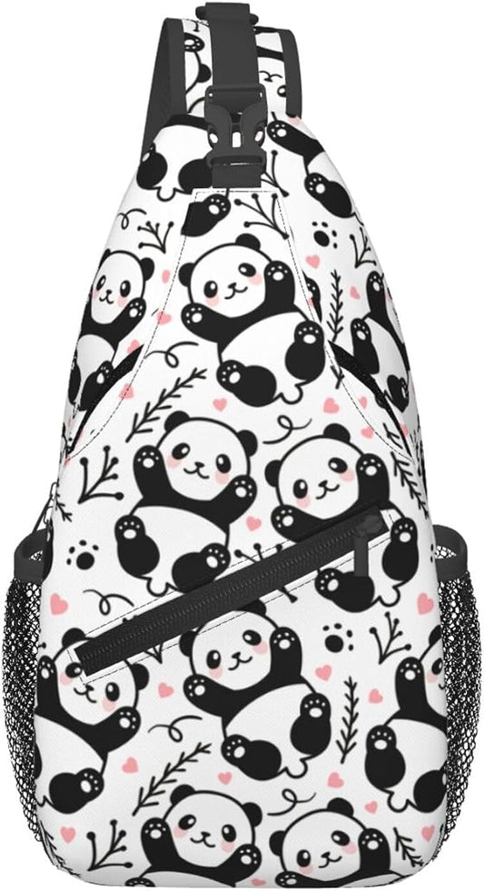 Cute Panda Sling Bag For Women Men Funny Backpack Crossbody Shoulder Bag Sling by Unknown
