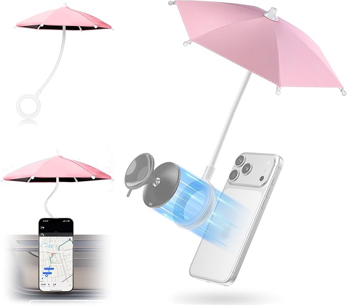 Double Magnetic Phone Umbrella, UPF45+ Magnetic Phone Sunshade Shield by Kiorafoto