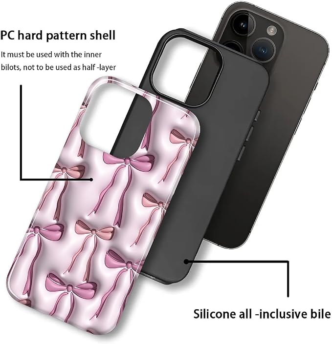 for iPhone 11 Case, HL2 Abstract Ribbons Bows Hybrid 2 Layer Hard Shell - Image 3
