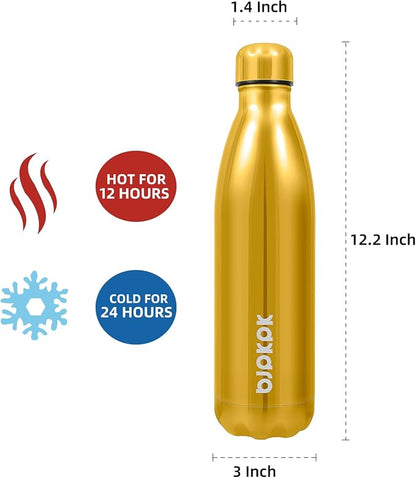 BJPKPK 25oz Insulated Stainless Steel Water Bottle BPA Free, Shining Gold - Image 4