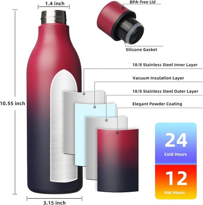 BJPKPK Insulated Water Bottles, 25 oz Stainless Steel Metal Water Bottle - Image 3