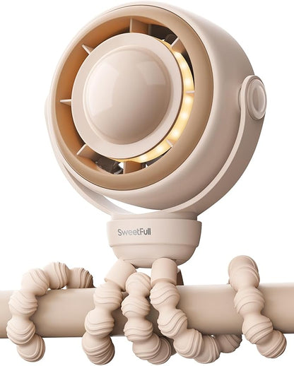 SWEETFULL Baby Stroller Fan - 4000mAh Rechargeable 4-Speed Quiet by SweetFull%C2%AE