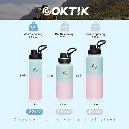 Sports Water Bottle 22oz, Insulated Water Bottle - Image 2