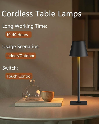 Fizrice Cordless Table Lamp Rechargeable Lamps: 6000mAh Battery Operated Table - Image 3