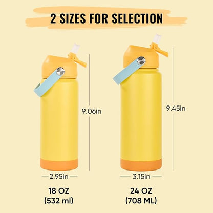 Fijinhom 18oz Insulated Stainless Steel Water Bottle, Wide Mouth Double Wall - Image 2