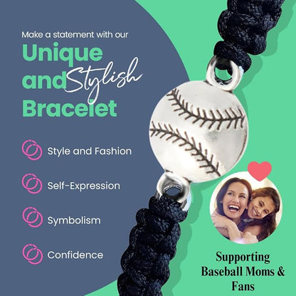 Sportybella - Baseball Bracelet, Baseball Jewelry, Adjustable Braided Baseball - Image 4