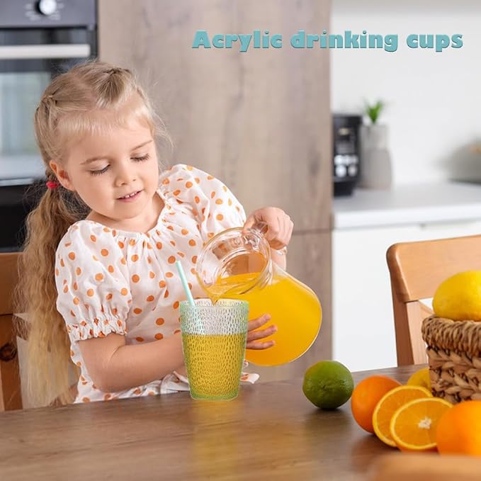 4 PCS Colored Plastic Drinking Glasses, Reusable Acrylic Drinking Cups - Image 6