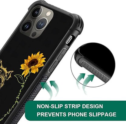 for iPhone 14 Pro Max Case, Pig Sunflower Yellow Sunshine Pattern Graphic - Image 6