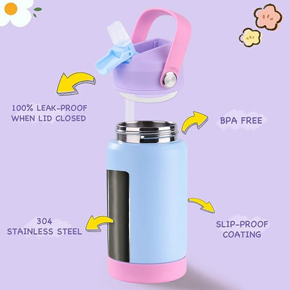 Kerilyn 12oz Kids Water Bottle, Stainless Steel Insulated Water Bottle - Image 2