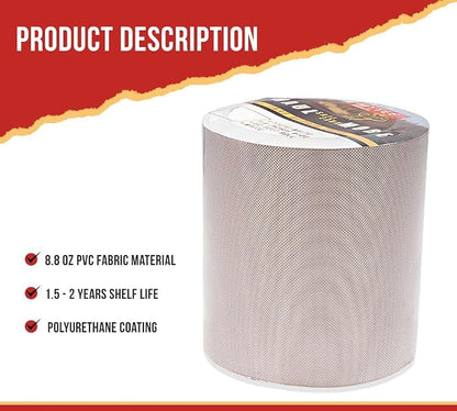 Mytee Products 8.8 oz Waterproof White Vinyl Tarp Repair Tape 6 Inch x 50 FT - Image 2