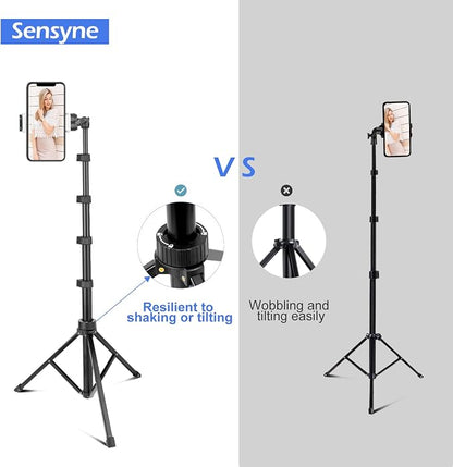 Sensyne 67" Phone-Tripod, Extendable Cell Phone Tripod Stand & Selfie Stick - Image 6