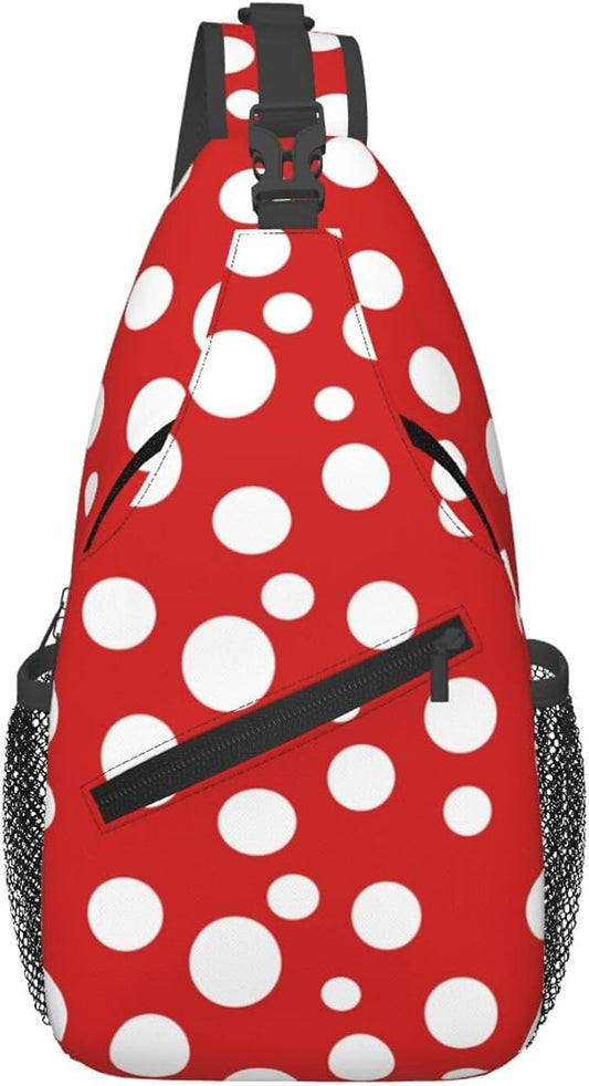 Mushroom Dots Sling Bag For Women Men Fashion Backpack Crossbody Red Mushroom by Unknown