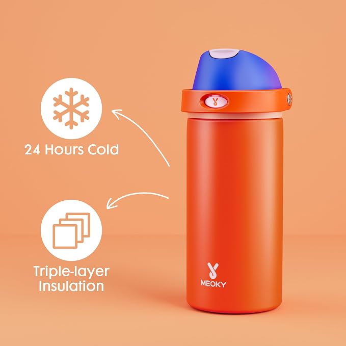 18 oz Insulated Water Bottle for Kids: Meoky Metal Water Bottle - Image 3