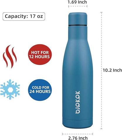 BJPKPK 17oz Insulated Water Bottles Stainless Steel Sports Water Bottles Keep - Image 2